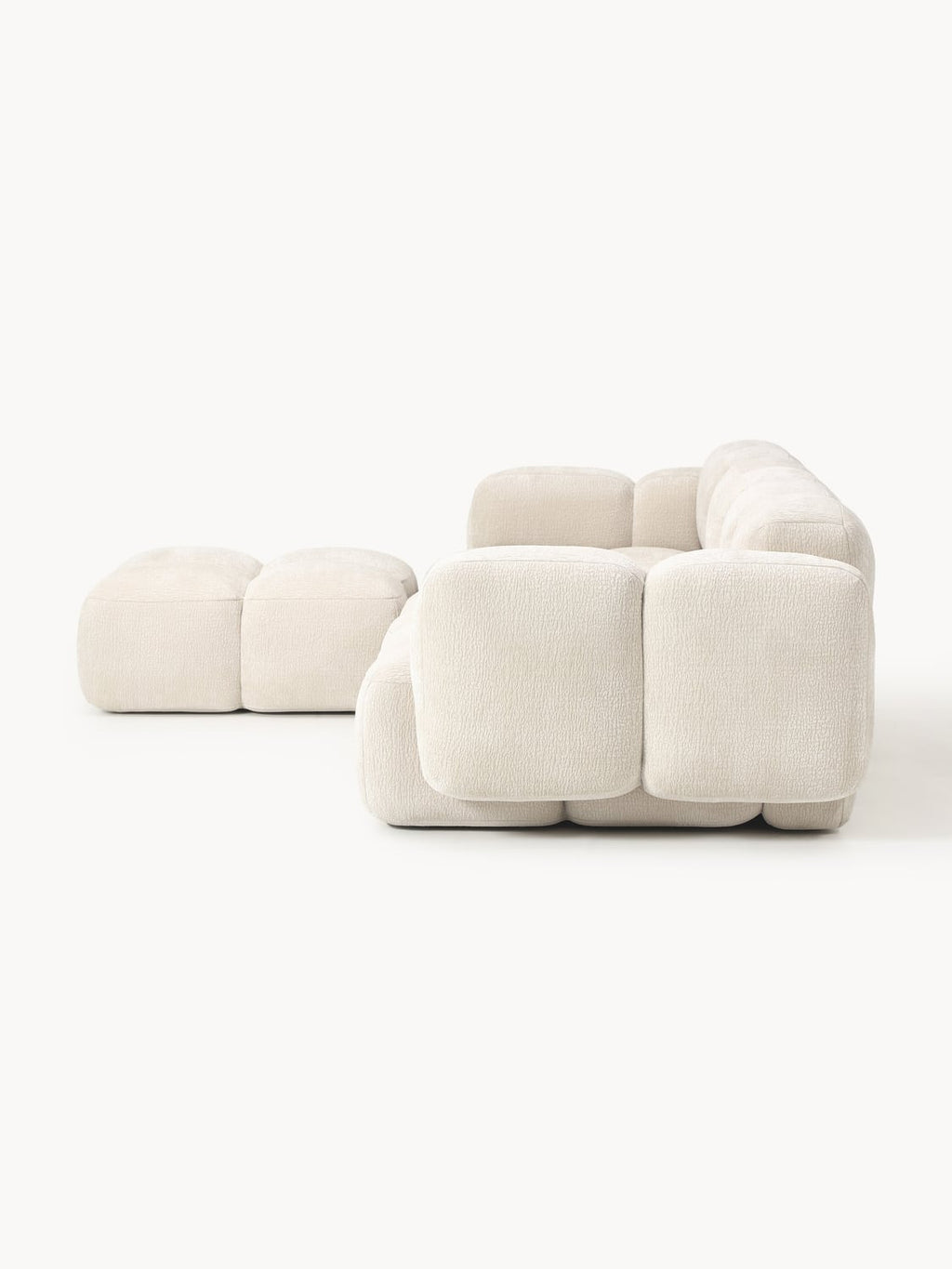 Tayla Modular Sofa (4-seater) with Ottoman (left/right) — Blush