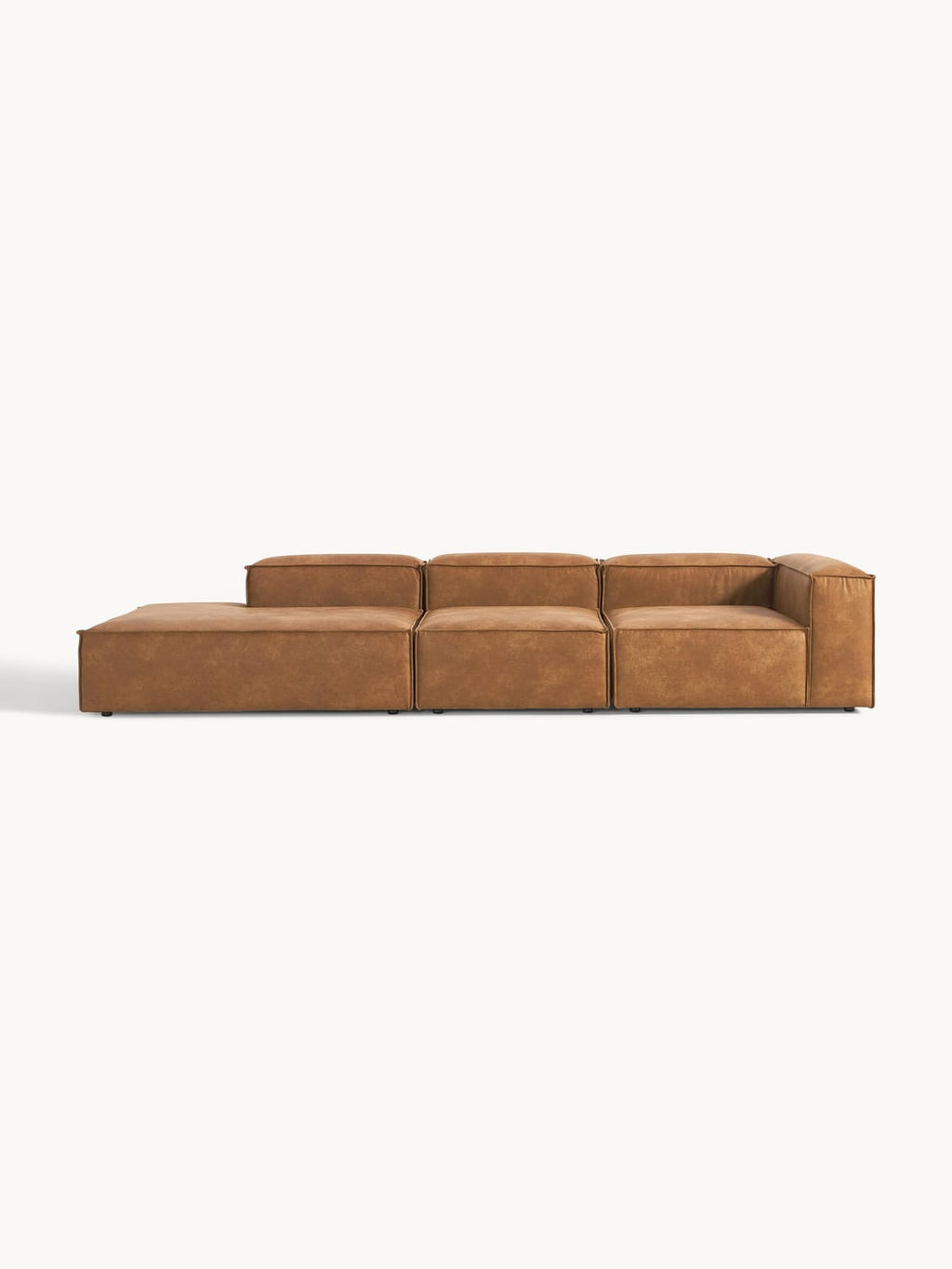 Lennon Modular XL Ottoman in Leather — Camel