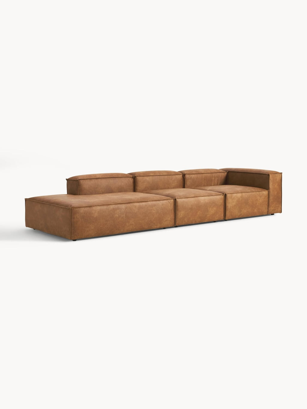 Lennon Modular XL Ottoman in Leather — Camel