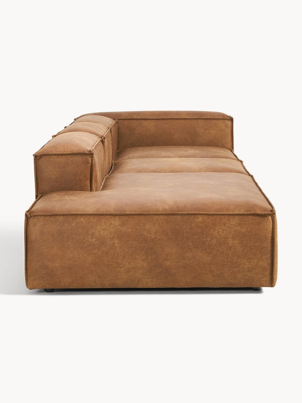 Lennon Modular XL Ottoman in Leather — Camel