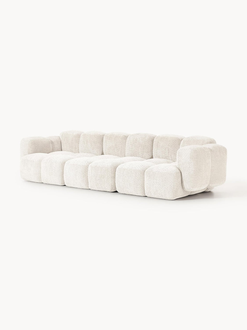 Tayla Modular Sofa (4-seater) in Teddy Bouclé — Off-White