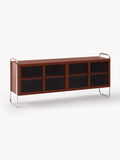 Robyn Metal-Sideboard with Glass-Front — Brown