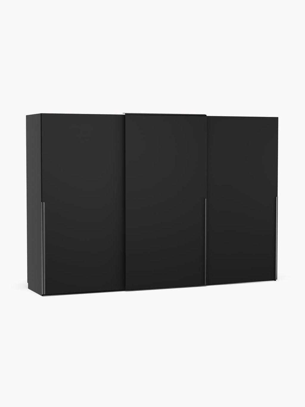 Leon Modular Sliding-Door Wardrobe, 300 cm Width, in various sizes — Charcoal