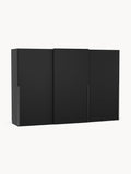Leon Modular Sliding-Door Wardrobe, 300 cm Width, in various sizes — Charcoal