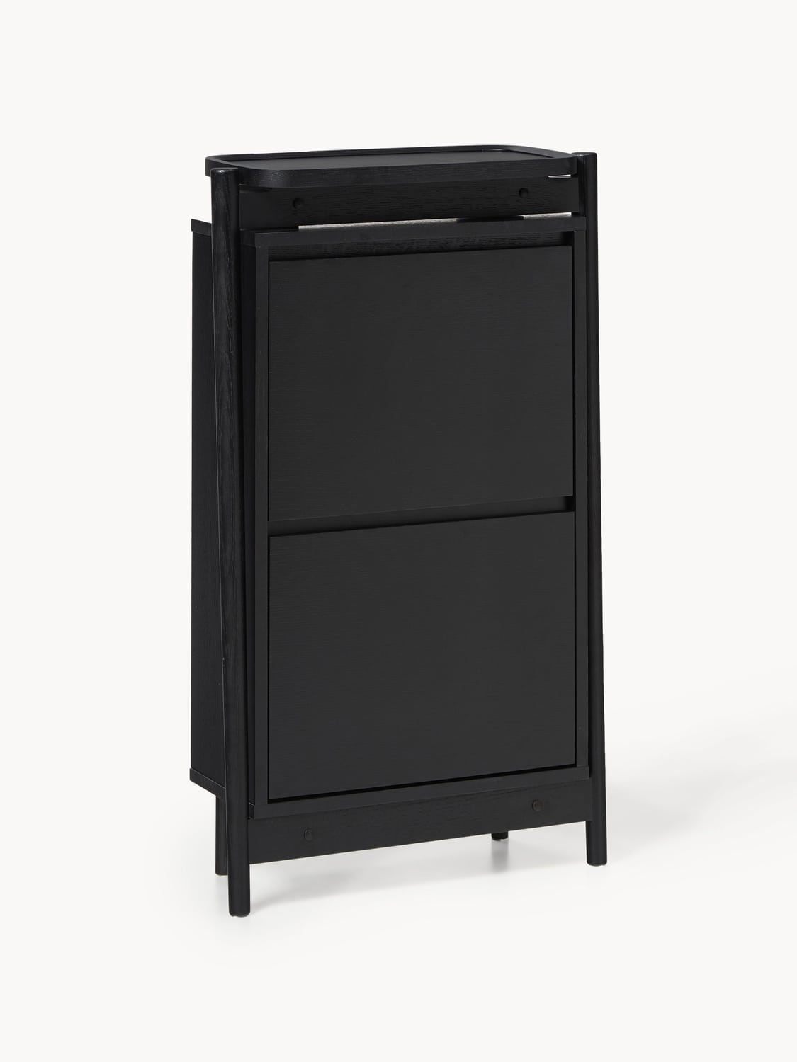Libby Wood-Shoe Cabinet with Folding Compartments — Charcoal