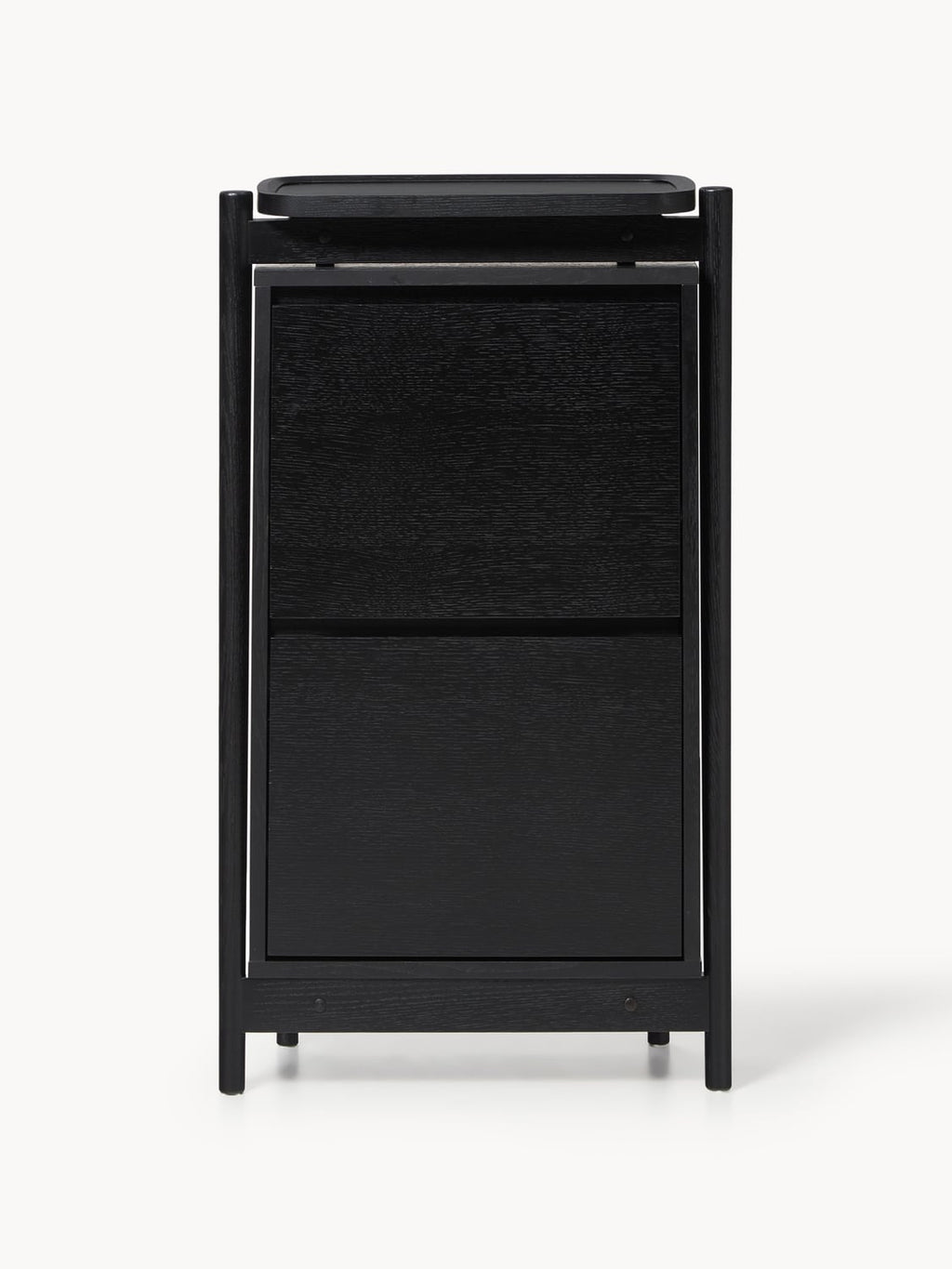 Libby Wood-Shoe Cabinet with Folding Compartments — Charcoal