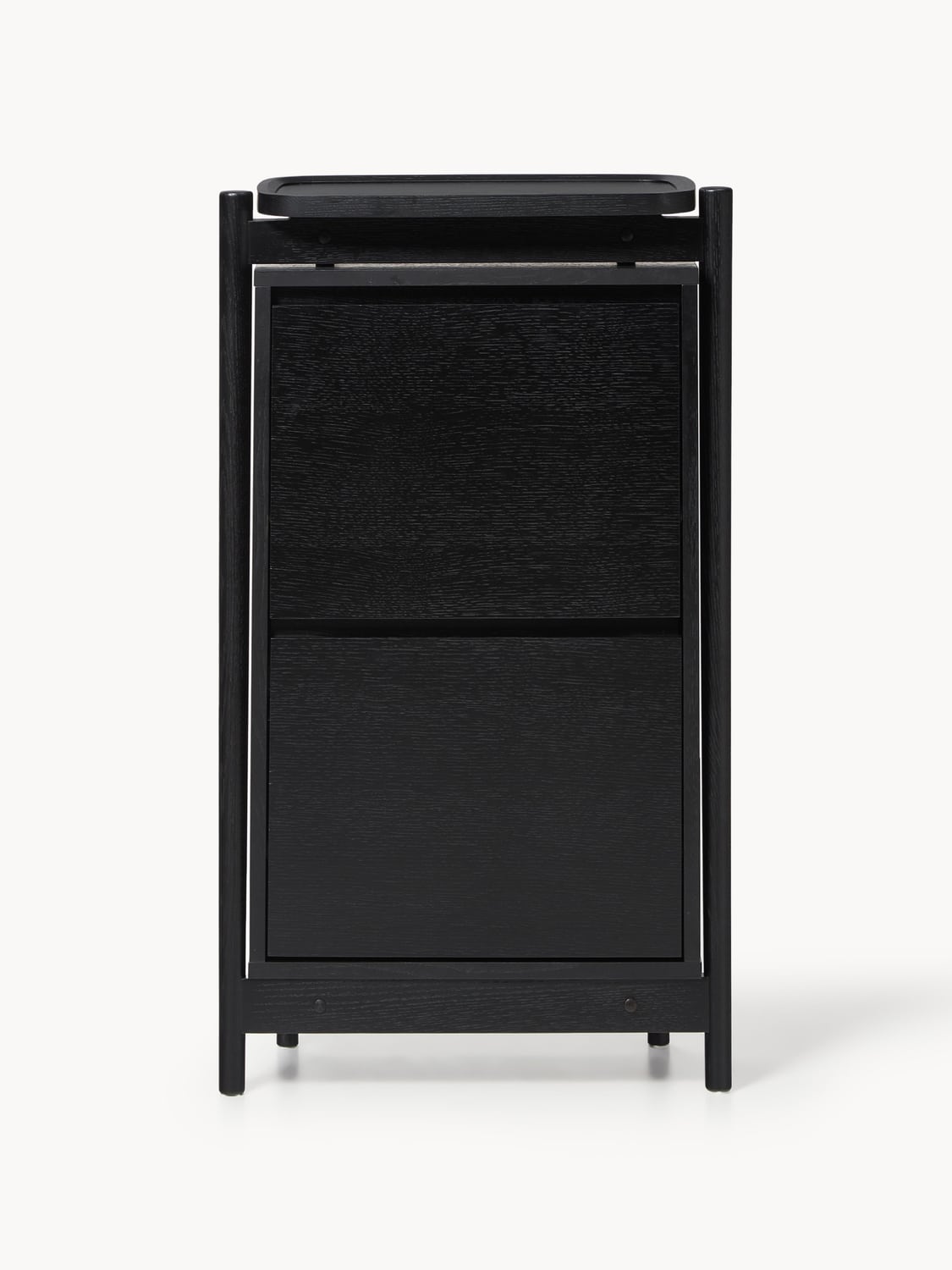 Libby Wood-Shoe Cabinet with Folding Compartments — Charcoal