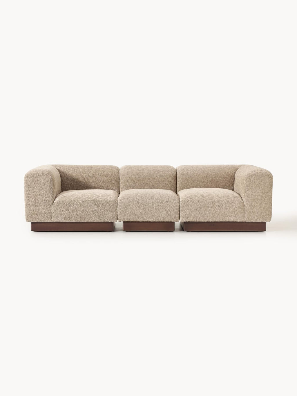 Natalie Modular Sofa (3-seater) in Teddy Bouclé — Warm Grey