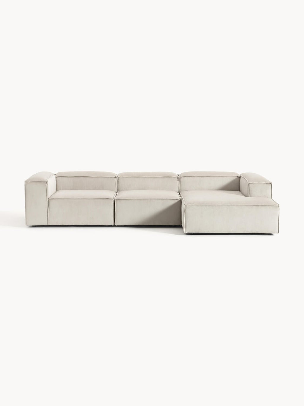 Lennon Modular Corner Sofa (4-seater) in Corduroy — Oatmeal