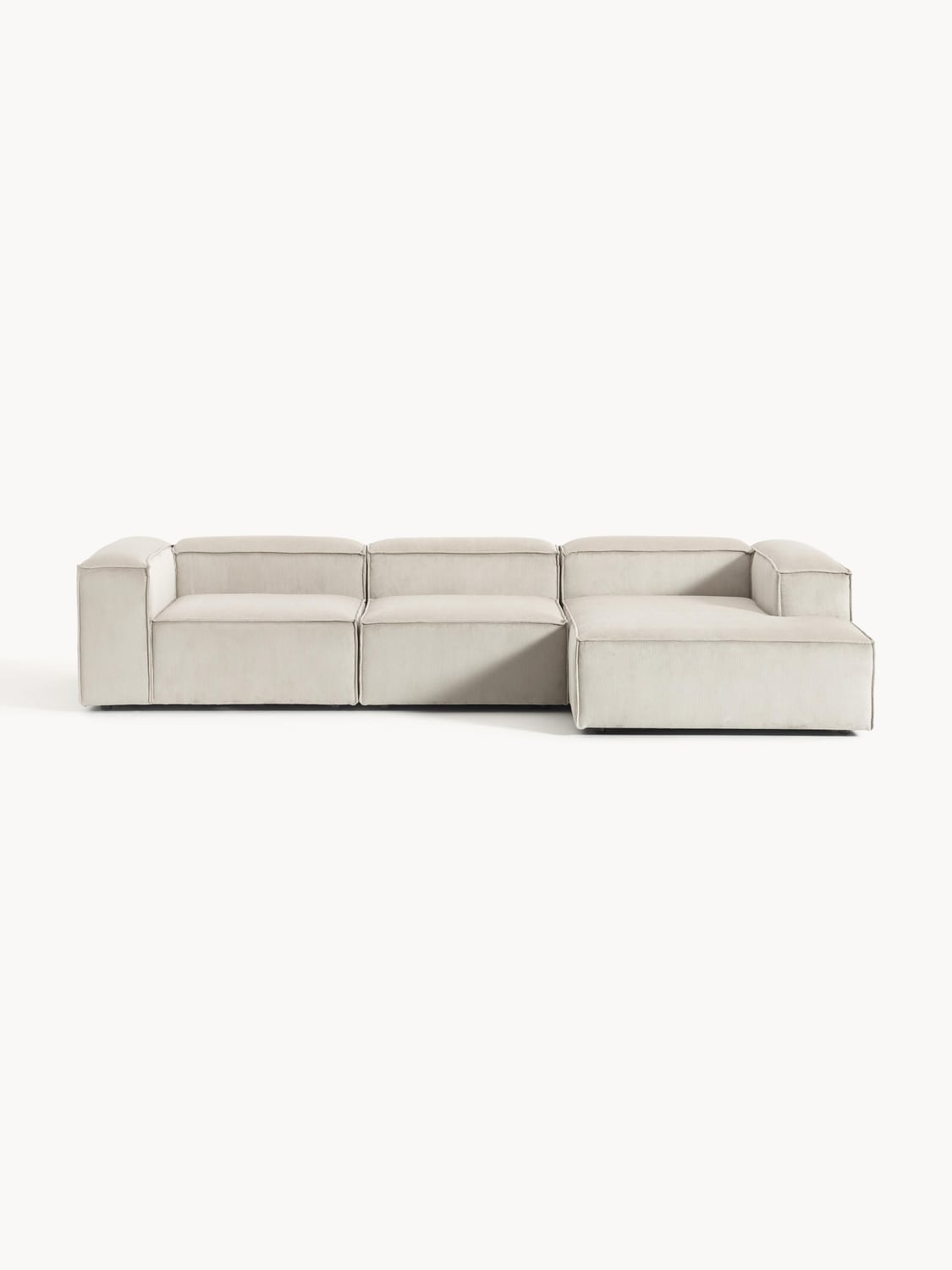 Lennon Modular Corner Sofa (4-seater) in Corduroy — Oatmeal