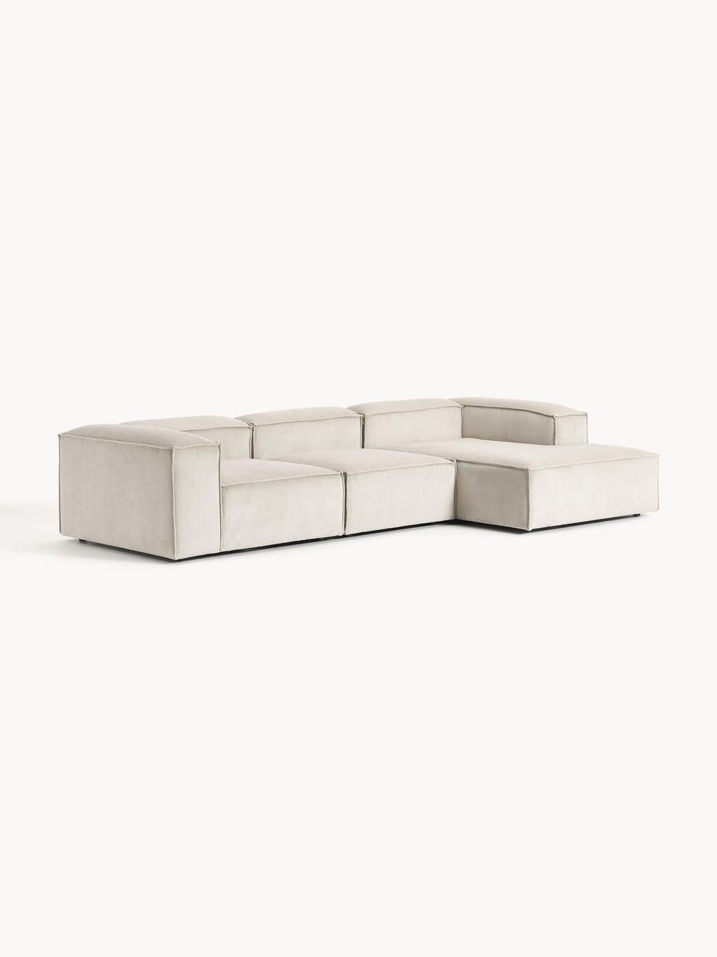 Lennon Modular Corner Sofa (4-seater) in Corduroy — Oatmeal
