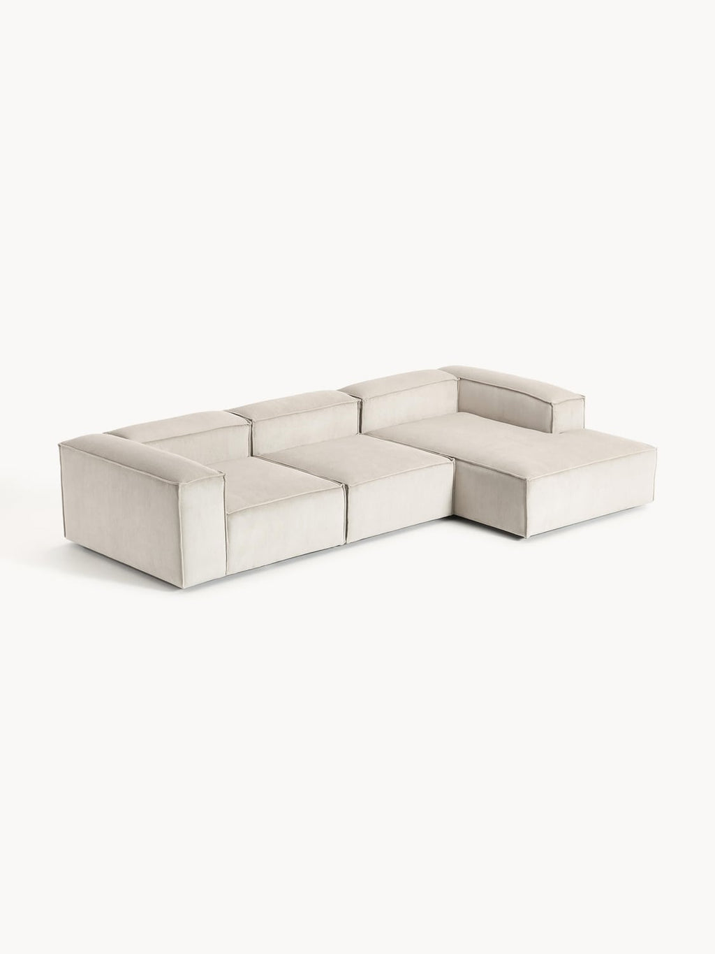 Lennon Modular Corner Sofa (4-seater) in Corduroy — Oatmeal