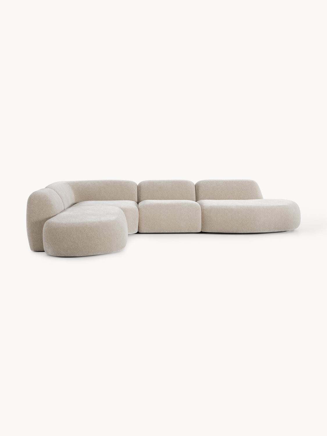Wolke Modular XL Corner Sofa with Chaise Longue — Sand Beige