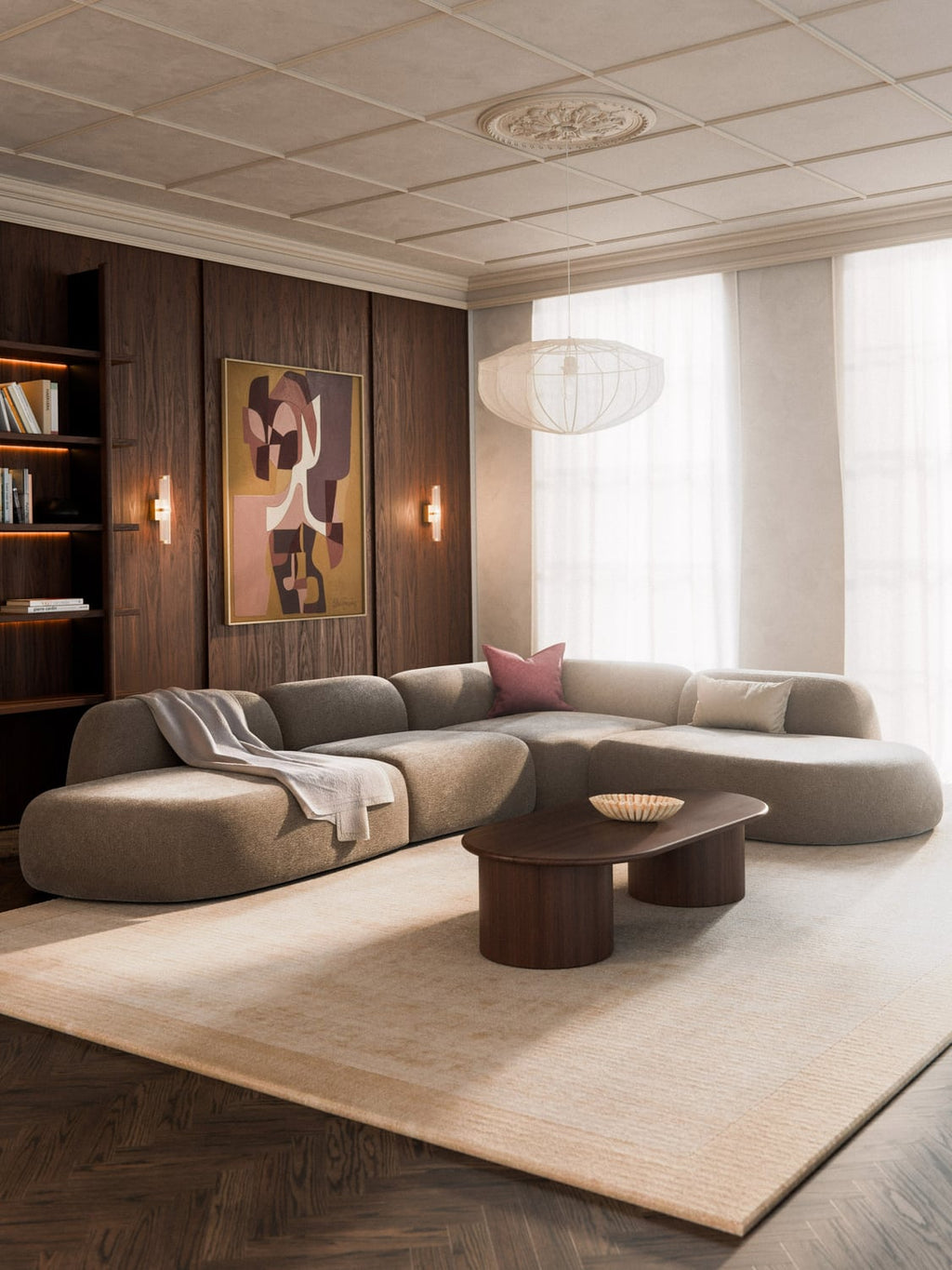 Wolke Modular XL Corner Sofa with Chaise Longue — Sand Beige