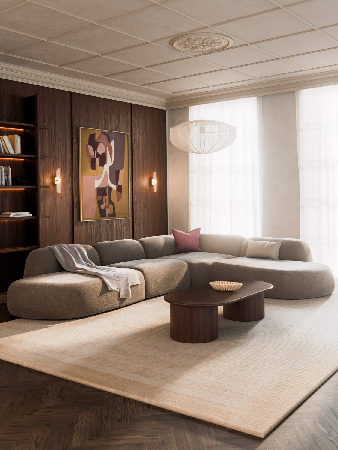 Wolke Modular XL Corner Sofa with Chaise Longue — Sand Beige