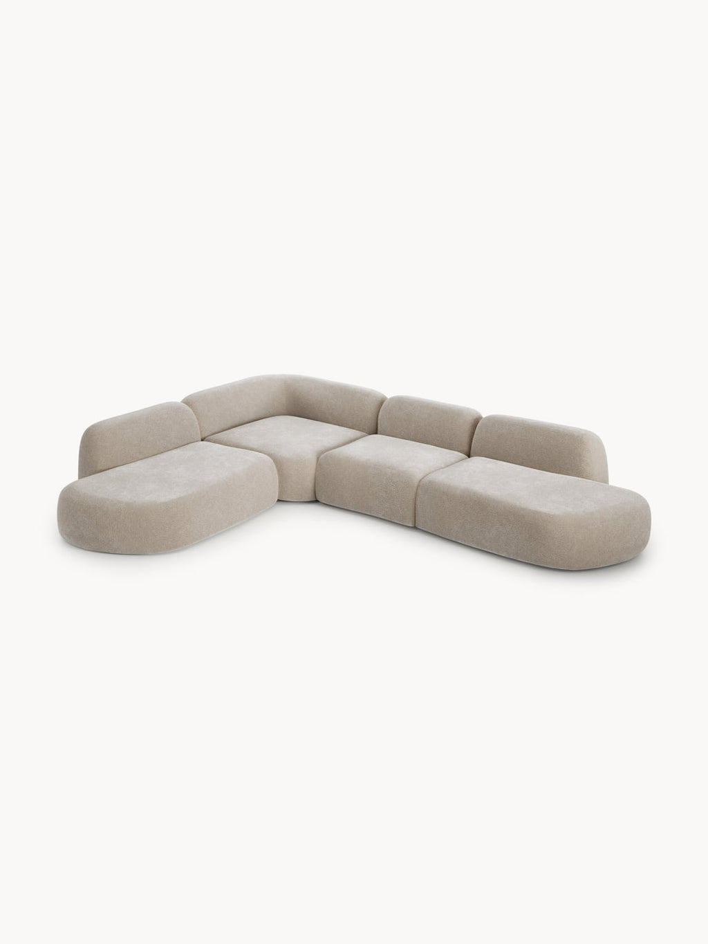 Wolke Modular XL Corner Sofa with Chaise Longue — Sand Beige