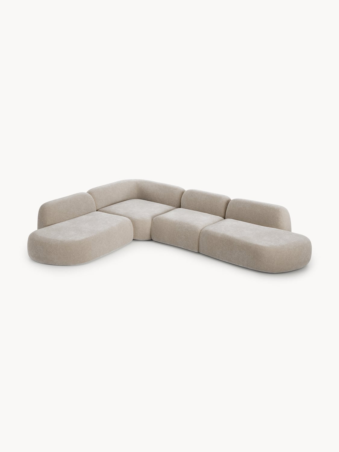 Wolke Modular XL Corner Sofa with Chaise Longue — Sand Beige
