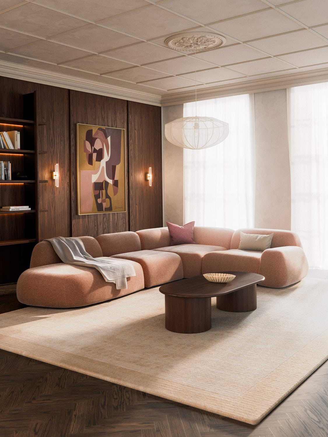 Wolke Modular XL Corner Sofa with Chaise Longue — Linen Beige