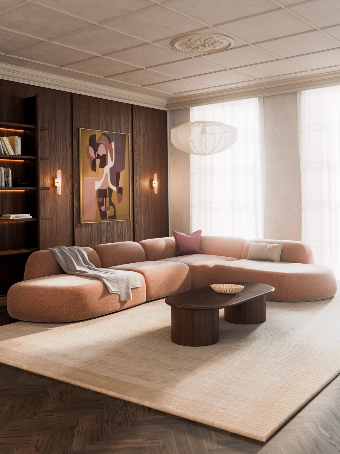 Wolke Modular XL Corner Sofa with Chaise Longue — Wheat