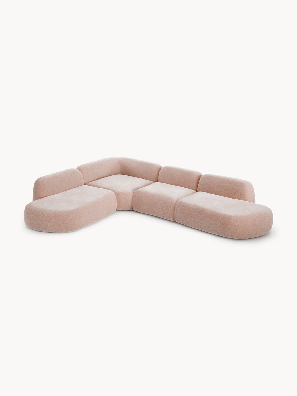 Wolke Modular XL Corner Sofa with Chaise Longue — Wheat