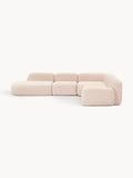 Wolke Modular Bouclé-XL Corner Sofa with Chaise Longue — Rose