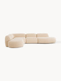 Wolke Modular Bouclé-XL Corner Sofa with Chaise Longue — Powder Pink