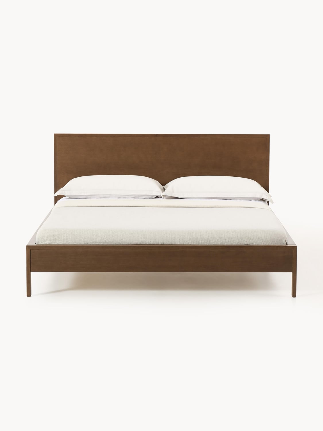 Tammy Wooden Bed with Headboard — Warm Grey