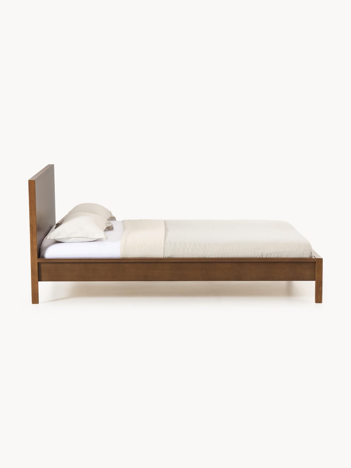 Tammy Wooden Bed with Headboard — Warm Grey