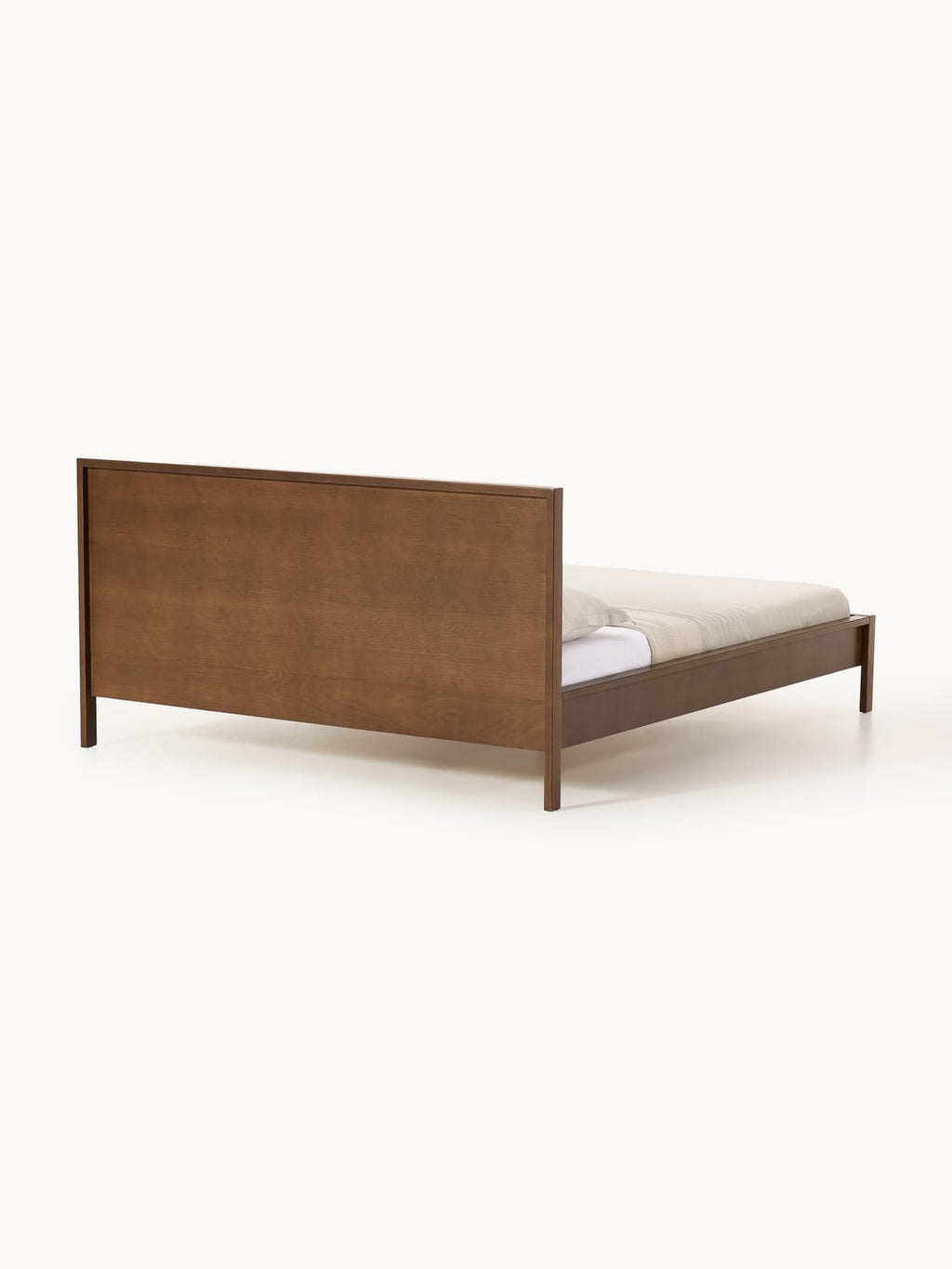 Tammy Wooden Bed with Headboard — Warm Grey