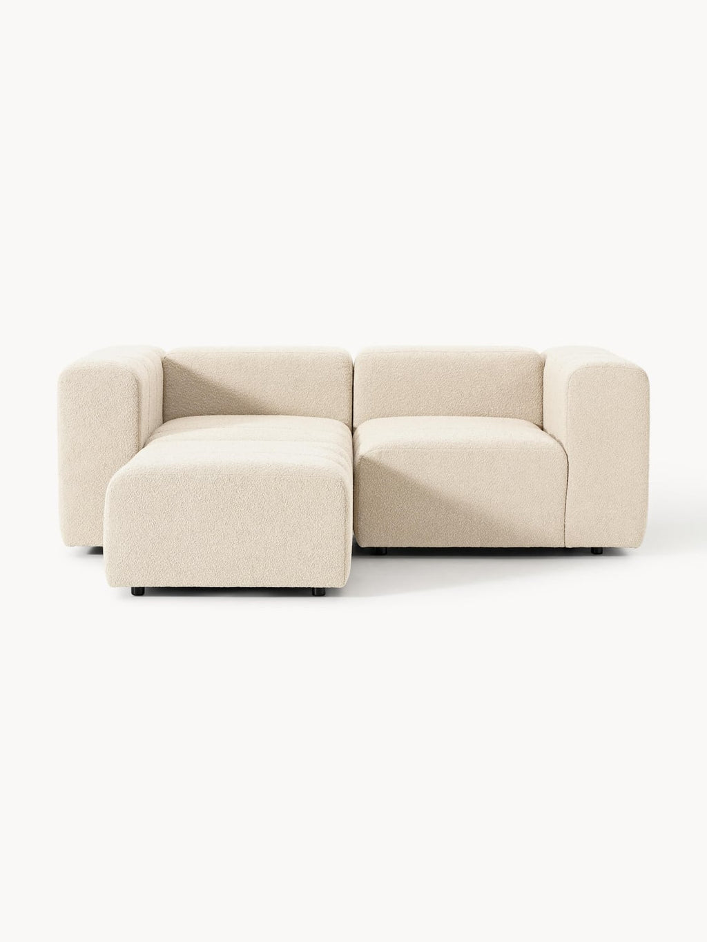 Lena Modular Bouclé Sofa (3-seater) with Ottoman (left/right) — Beige