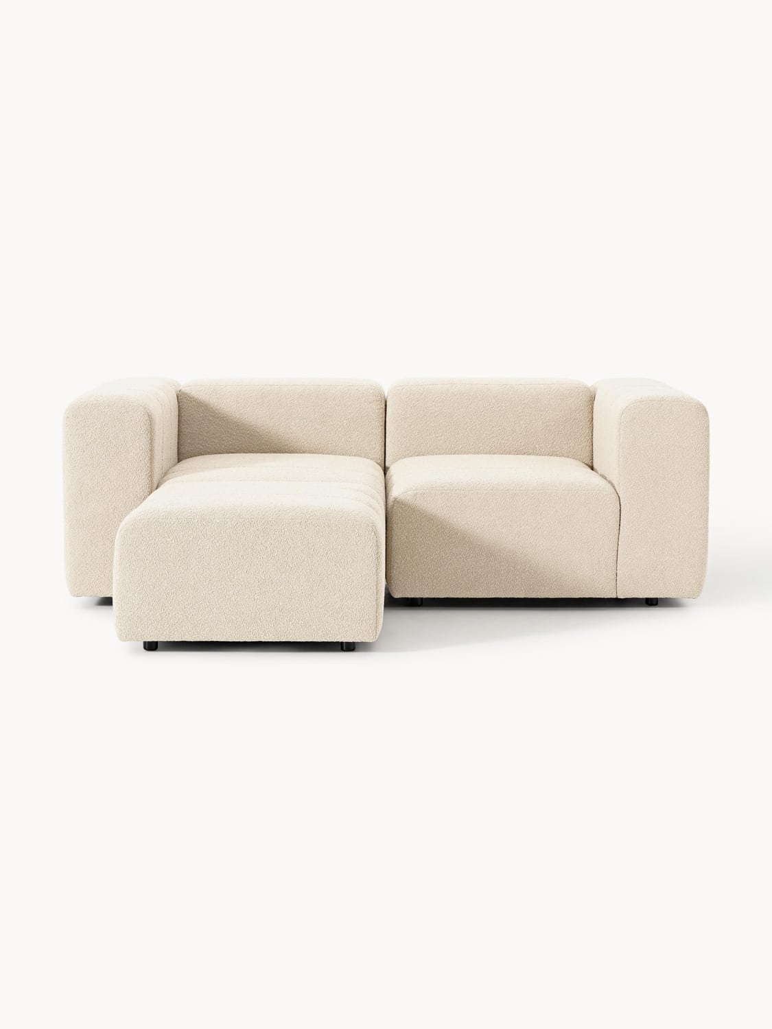 Lena Modular Bouclé Sofa (3-seater) with Ottoman (left/right) — Beige