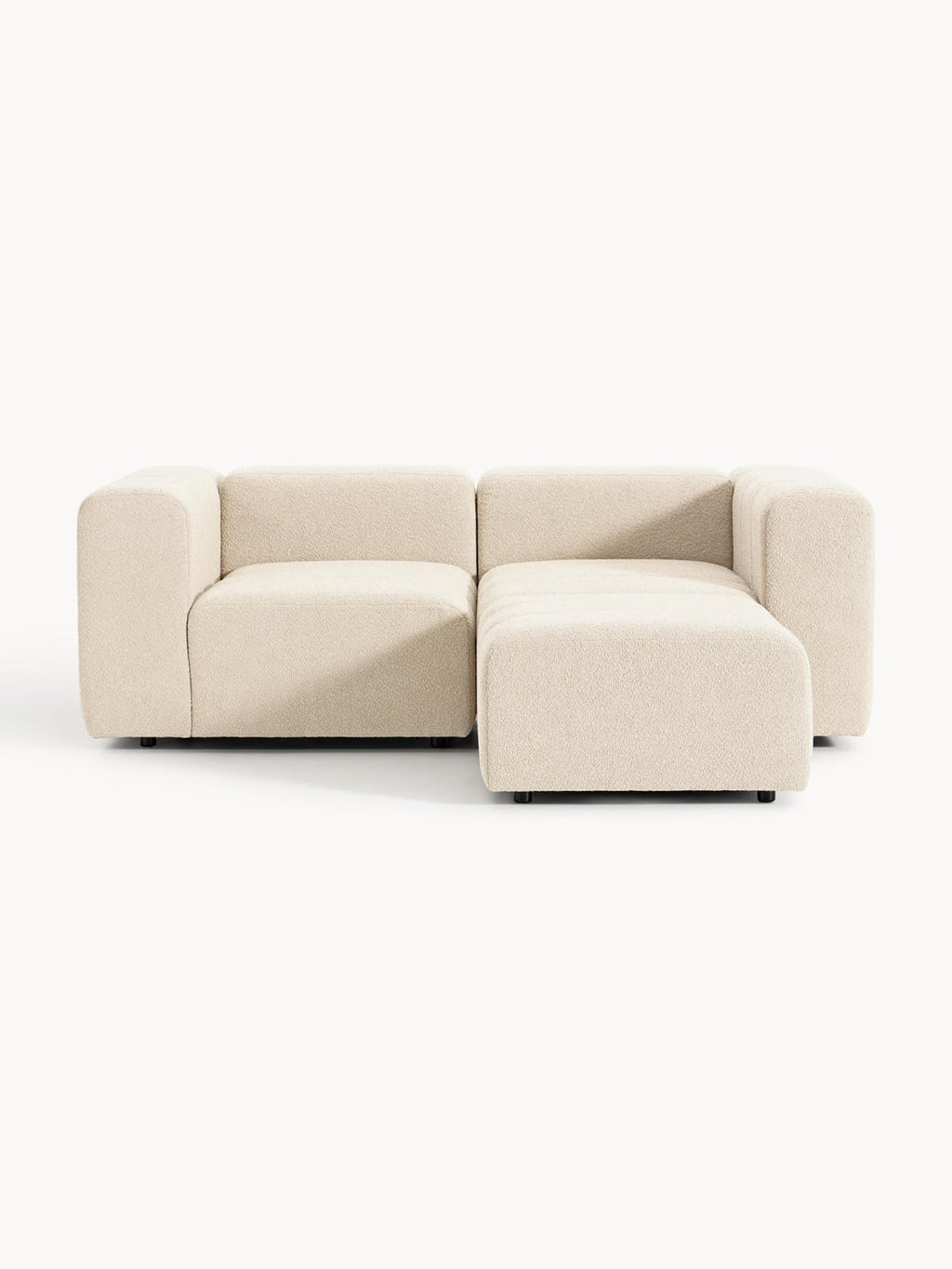 Lena Modular Bouclé Sofa (3-seater) with Ottoman (left/right) — Beige