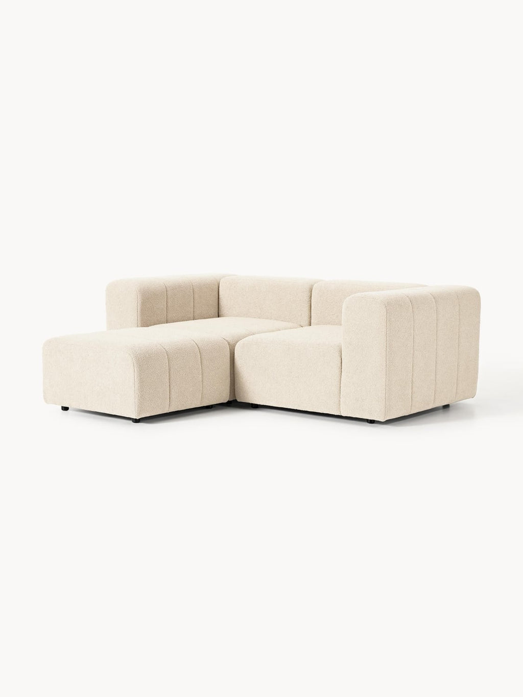 Lena Modular Bouclé Sofa (3-seater) with Ottoman (left/right) — Beige