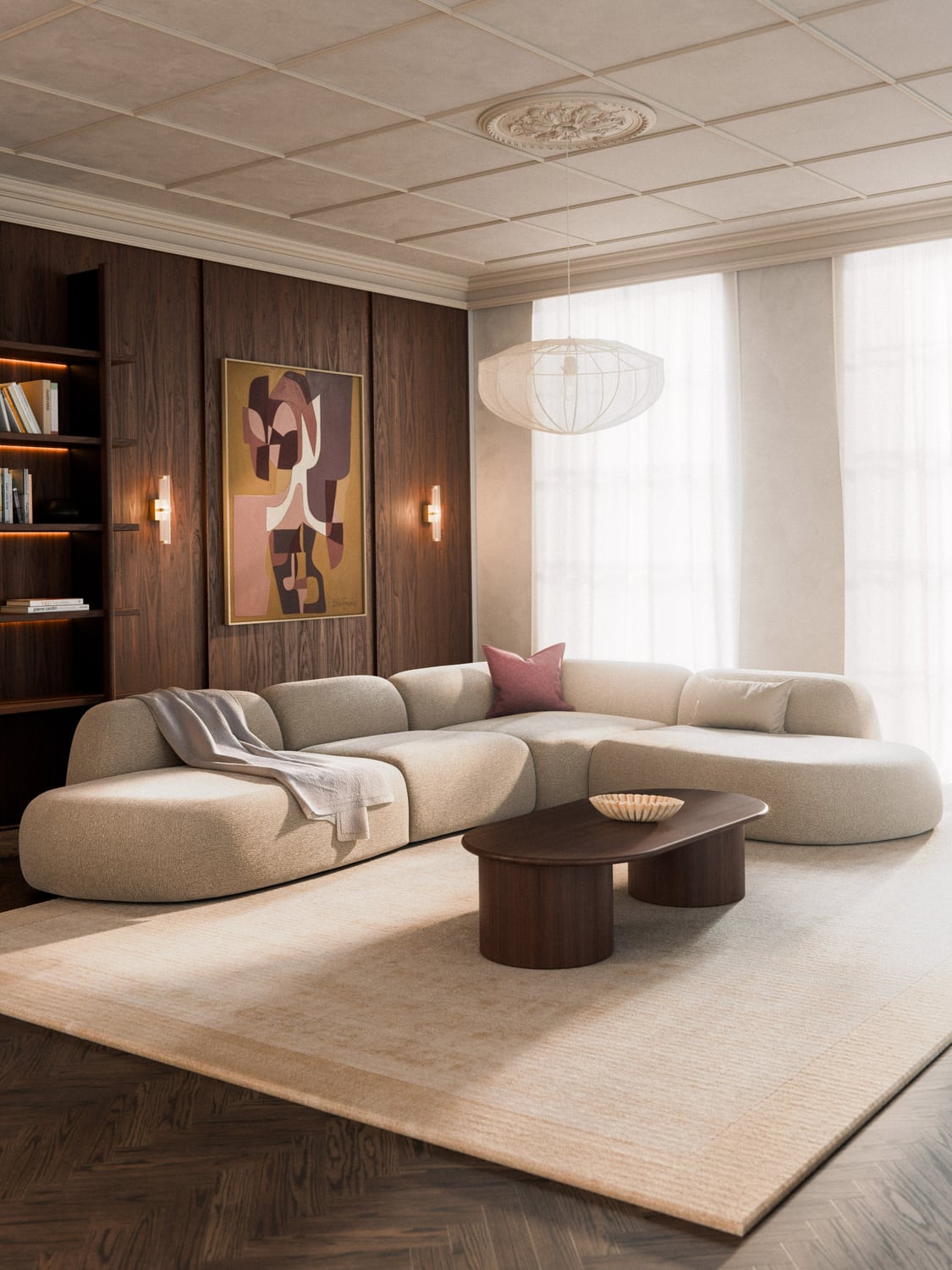 Wolke Modular XL Corner Sofa with Chaise Longue — Off-White