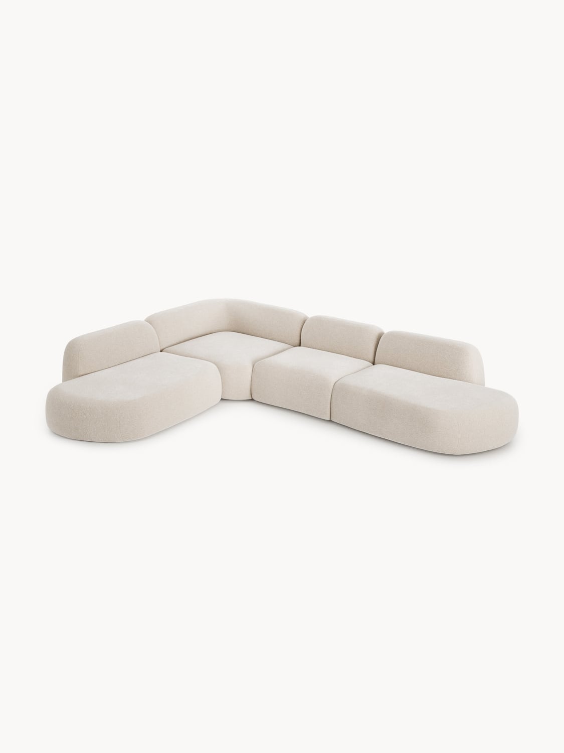 Wolke Modular XL Corner Sofa with Chaise Longue — Off-White