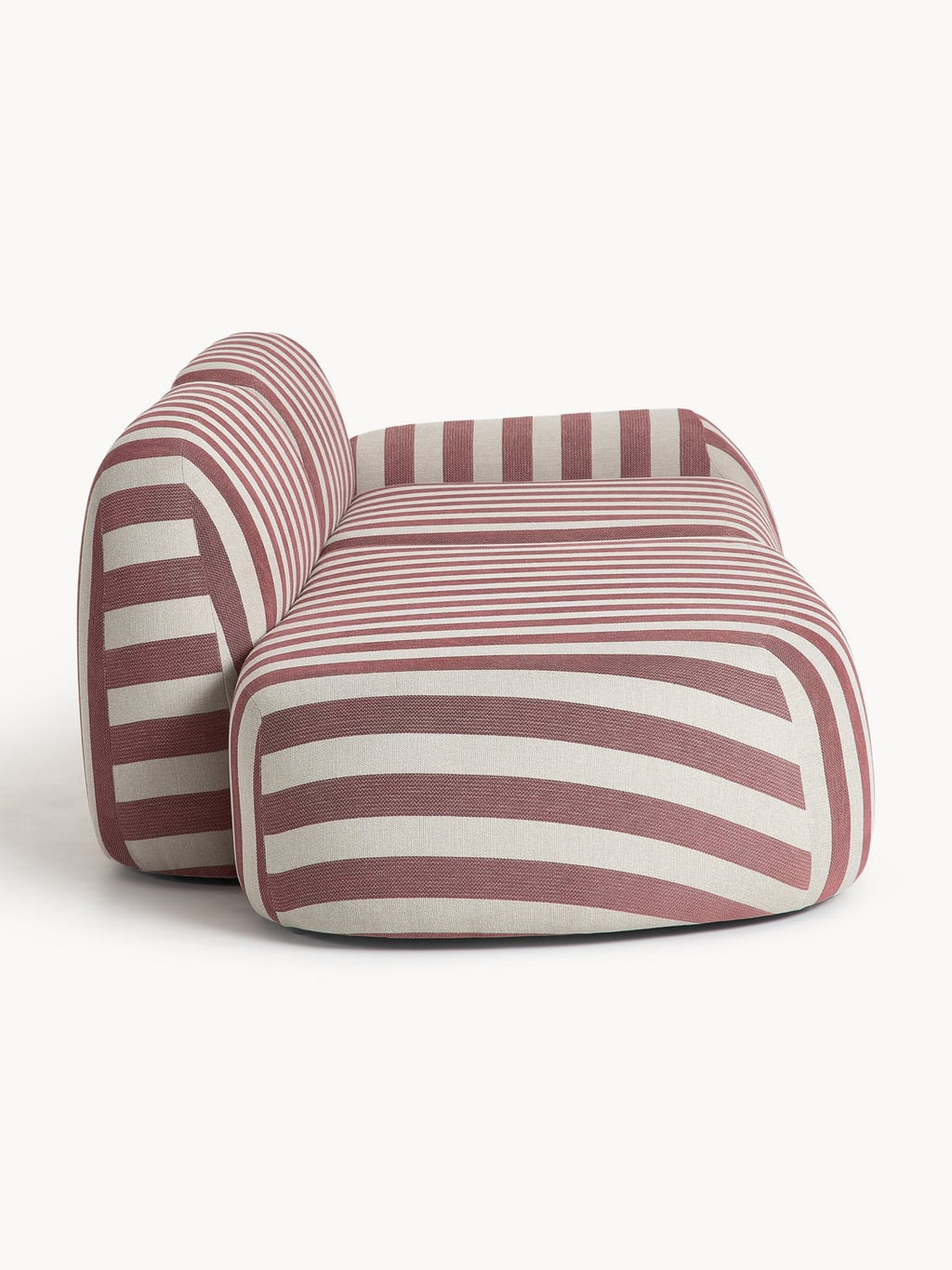 Wolke Modular Striped Chaise (3-seater) — Warm Grey