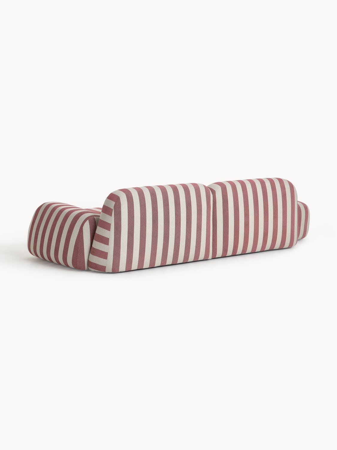 Wolke Modular Striped Chaise (3-seater) — Warm Grey