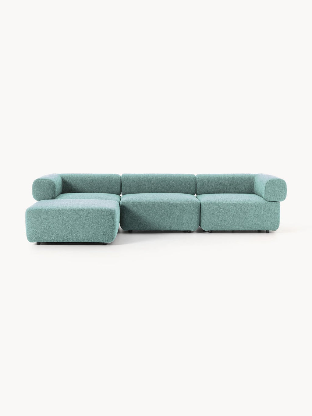 Anton Modular Bouclé Sofa (4-seater) with Ottoman (left/right) — Grey