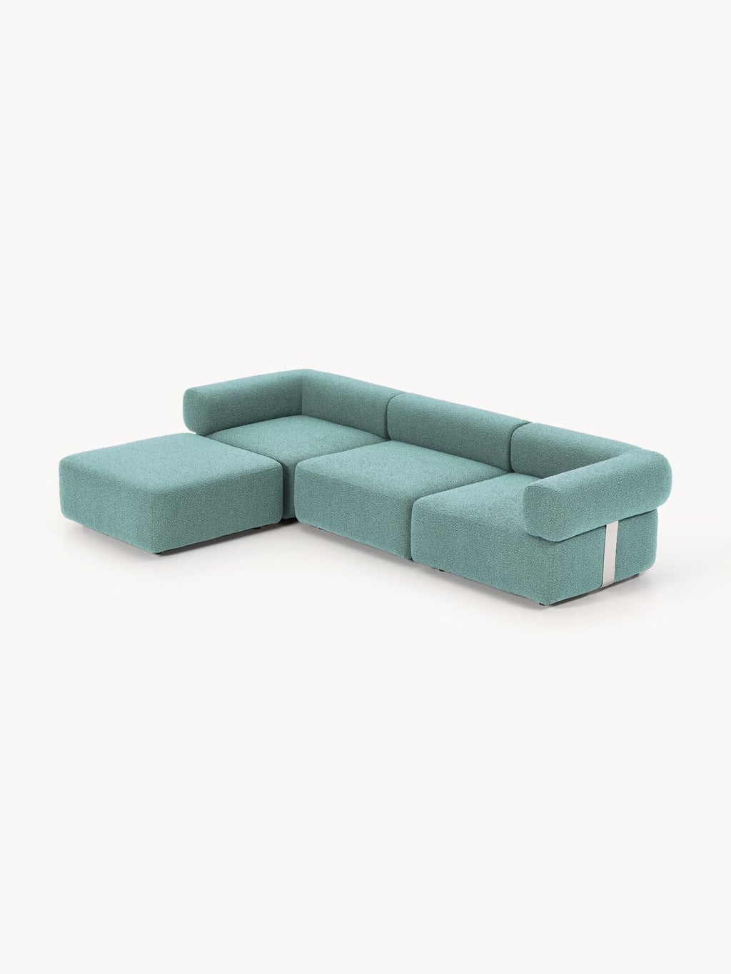 Anton Modular Bouclé Sofa (4-seater) with Ottoman (left/right) — Grey