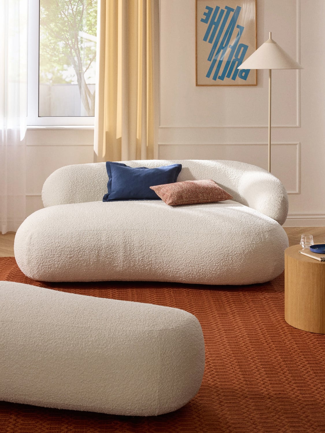 Alba Bouclé Sofa (2-seater) — Off-White