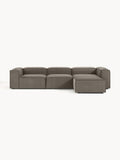 Lennon Modular Sofa (4-seater) in Bouclé with Ottoman (left/right) — Dark Grey