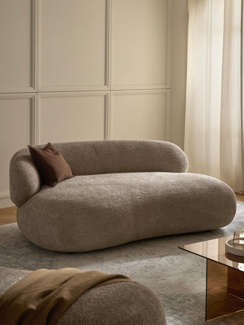 Alba Sofa (2-seater) in Teddy Bouclé — Sage