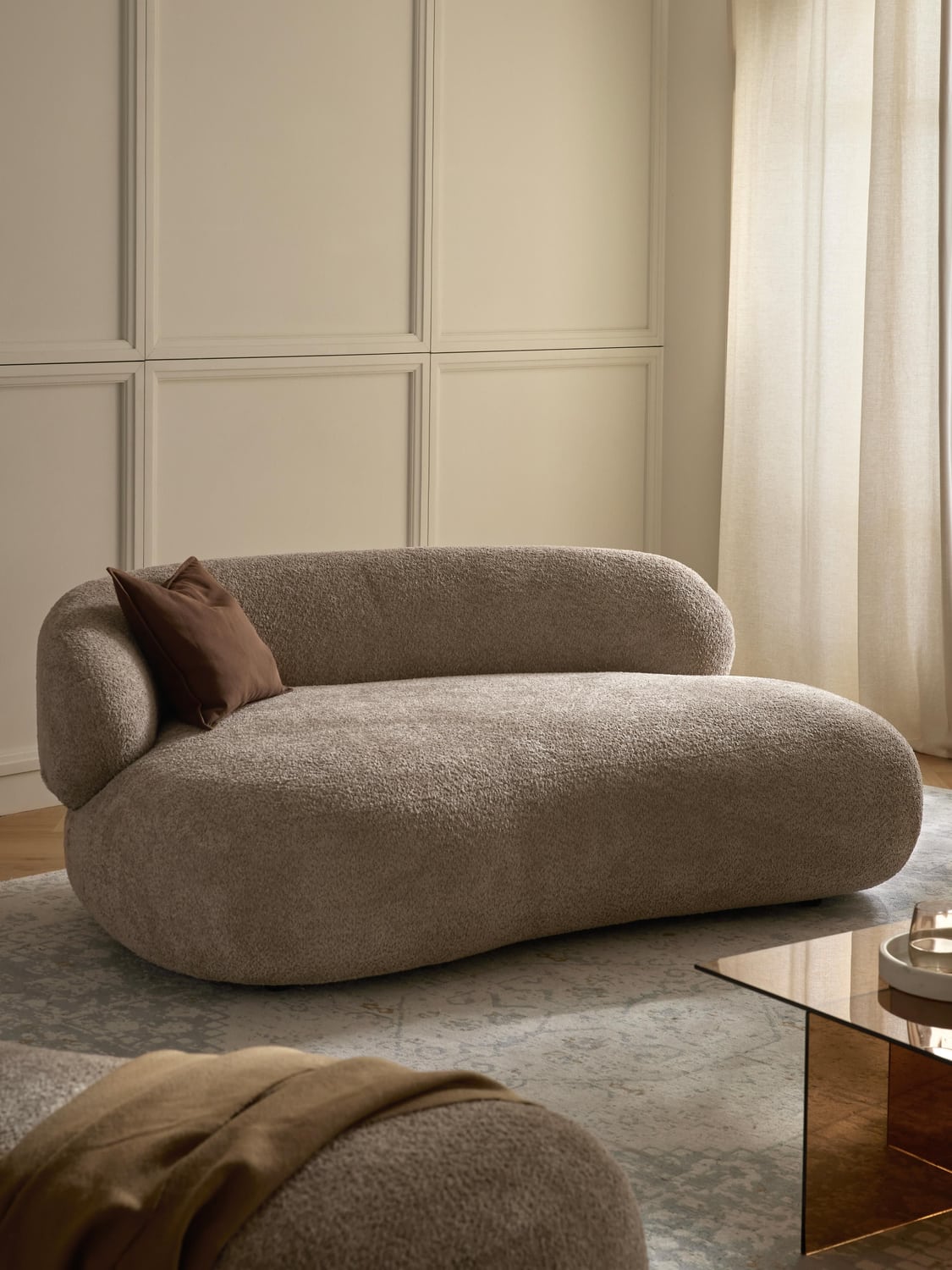Alba Sofa (2-seater) in Teddy Bouclé — Sage