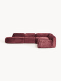 Wolke XL Modular Teddy Bouclé Corner Sofa with Chaise Longue — Chocolate