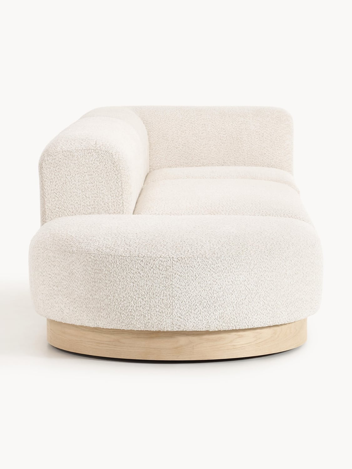 Natalie Modular Ottoman in Teddy Bouclé with Ottoman (left/right) — Off-White