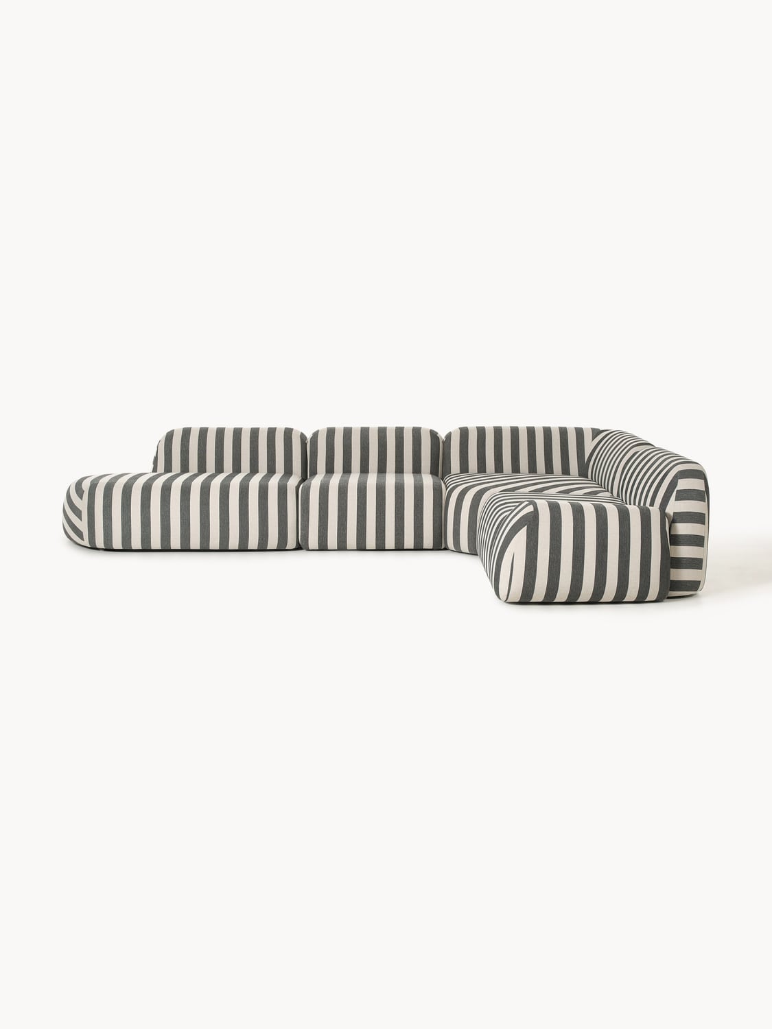 Wolke Striped Modular XL Corner Sofa (4-seater) with Chaise Longue