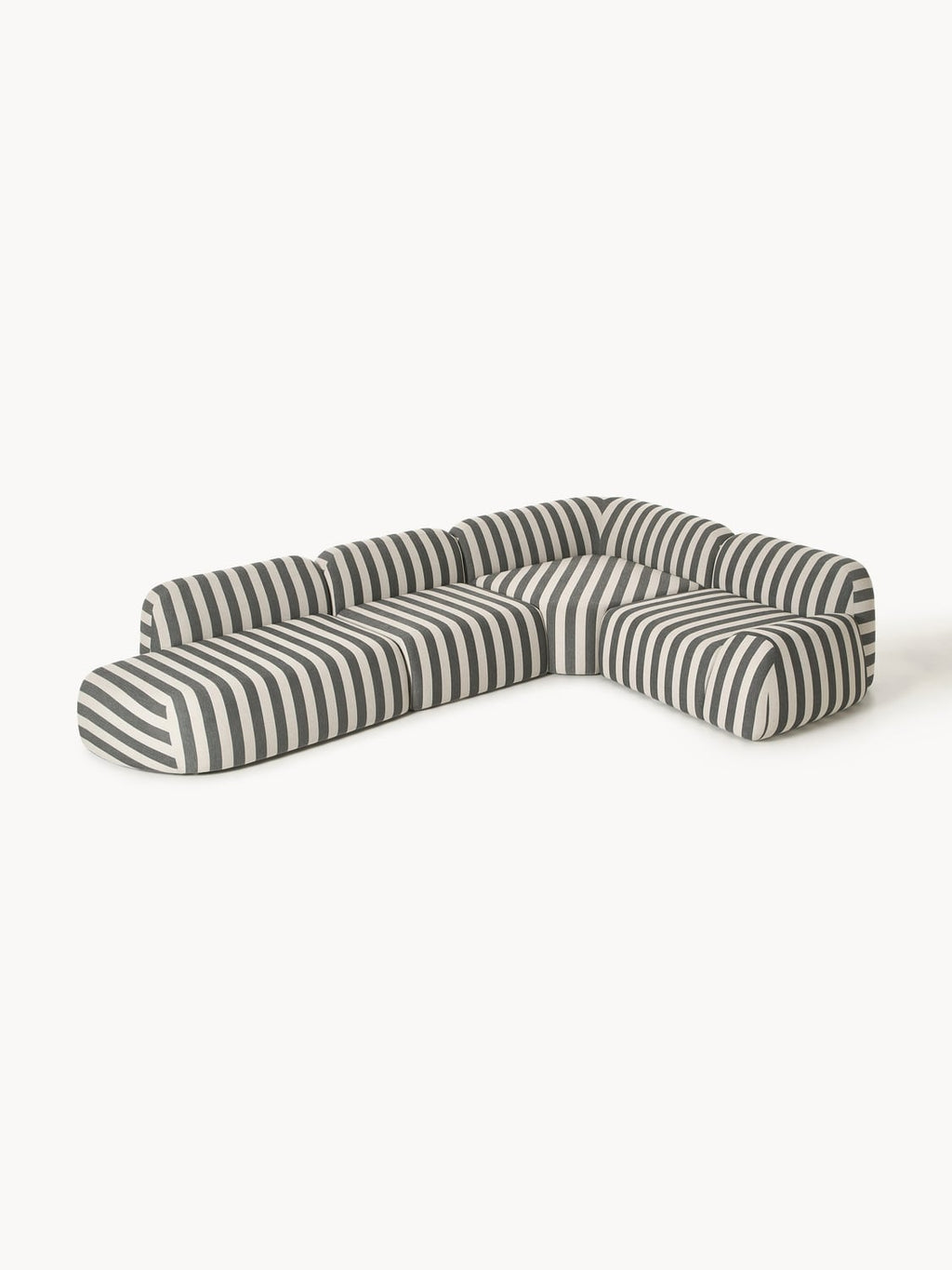 Wolke Striped Modular XL Corner Sofa (4-seater) with Chaise Longue