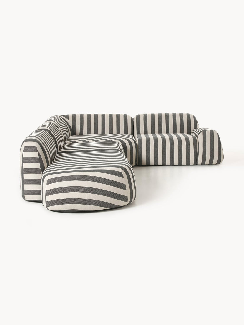 Wolke Striped Modular XL Corner Sofa (4-seater) with Chaise Longue