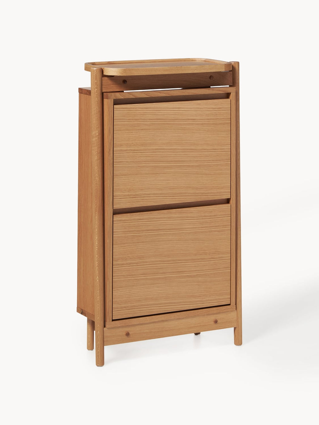 Libby Wood-Shoe Cabinet with Folding Compartments — Camel