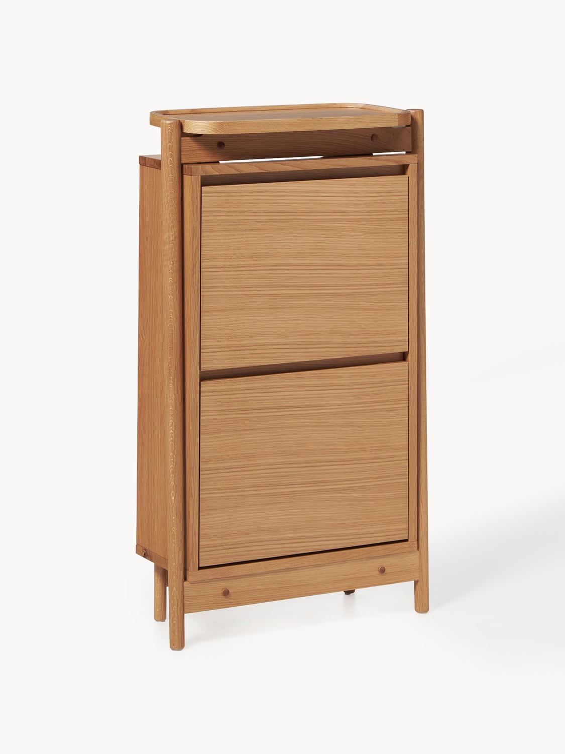 Libby Wood-Shoe Cabinet with Folding Compartments — Camel